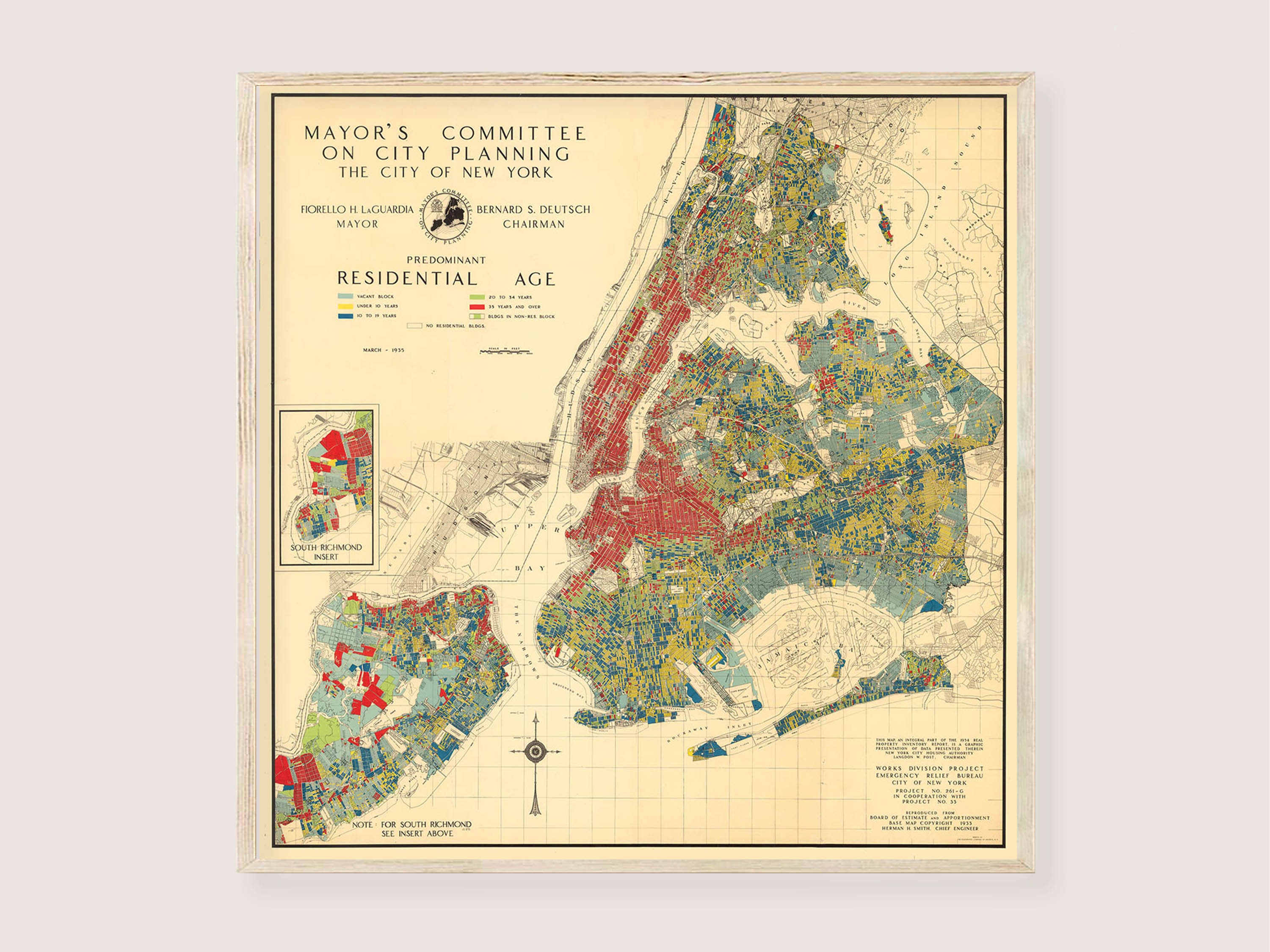 New York City Map Print Vintage NYC Street Plan Old Manhattan Map