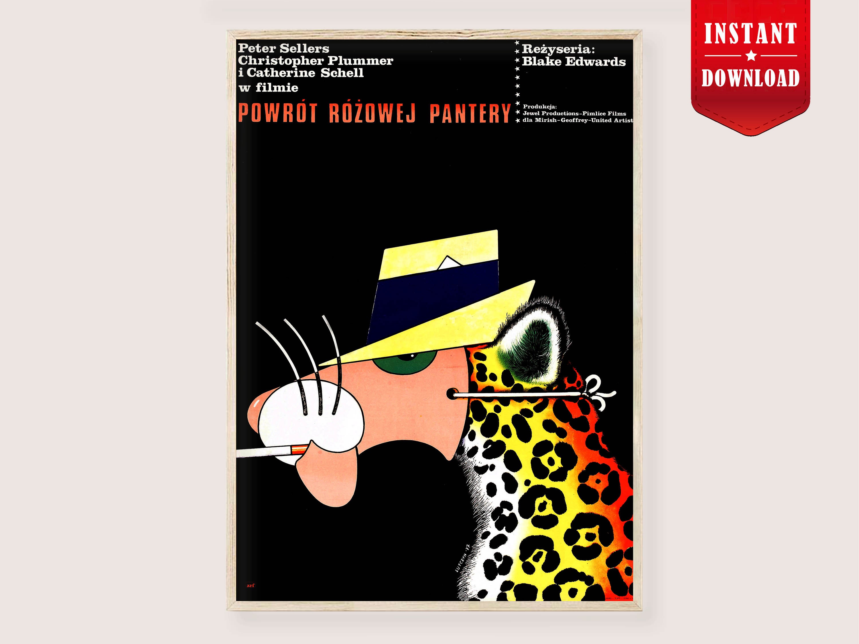 Pink Panther Movie Posters Download Animated Film Pink Etsy Australia