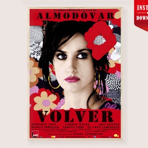 Almodovar Movie Poster Volver Stampa artistica digitale - Retro Almodovar Film Poster Scarica Volver Poster Almodovar Stampa Cinema classico Wall Art