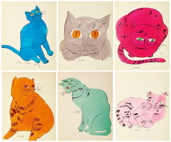 25 Cats Name Sam Andy Warhol Print Book PDF - Pop Art Cats
