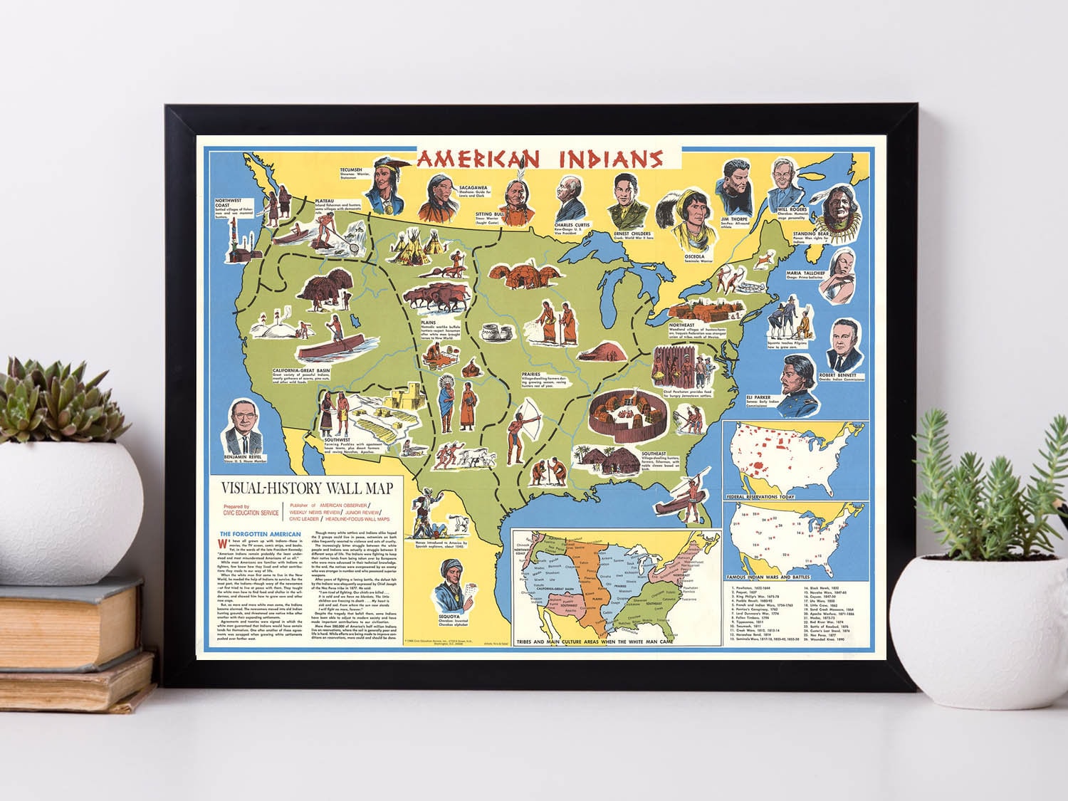 American Indians Map Poster Native American Tribes Map Print - Etsy