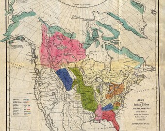 Native Tribes of North America Map 1836 Download: Indian Tribes