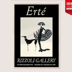 Erte Black White - Etsy