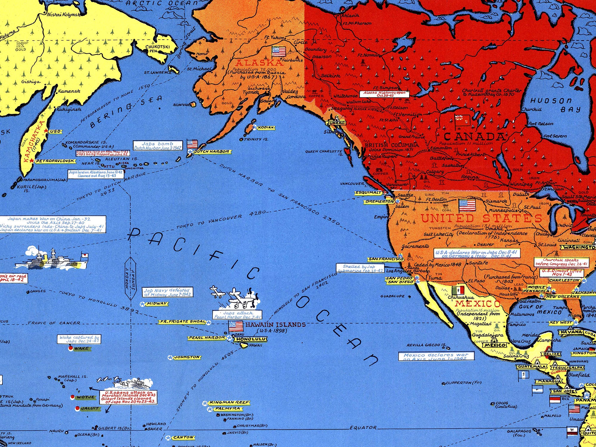 World War 2 Europe Invasion Map Poster, WW2 Military History Print ...