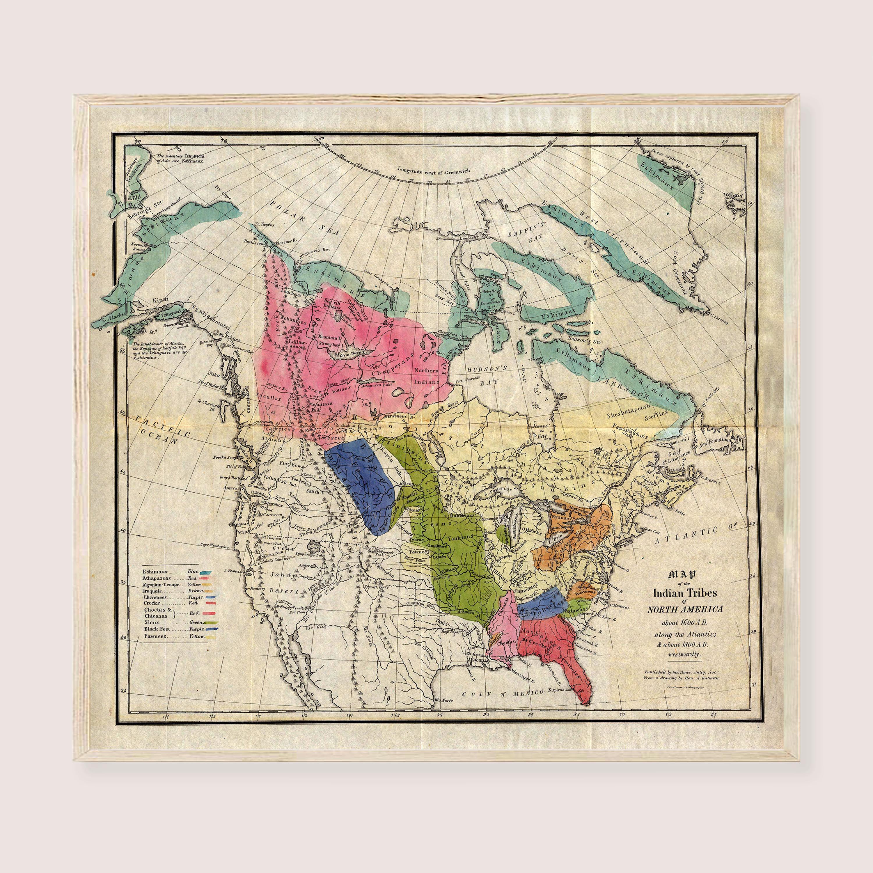 Native Tribes of North America Map 1836 Download: Indian Tribes