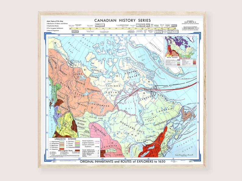 Canada Map History of Canada Exploration - Large Map Canada Wall Art ...