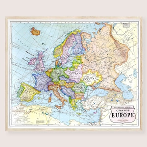 Europe Map 1925 Poster Digital - Political Europe Map Print, Vintage ...