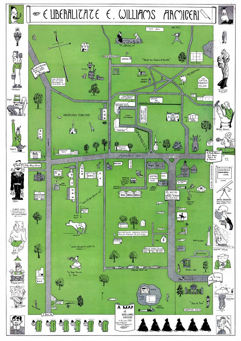 Williams College Map Print Digital Vintage Williams College - Etsy