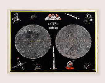 アンティークNASA月面図、1979年版月面地図（デジタルダウンロード