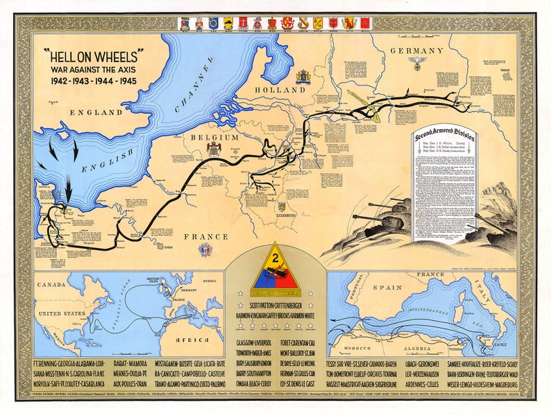 Hell on Wheels World War 2 Map Download - WW II History Map United ...
