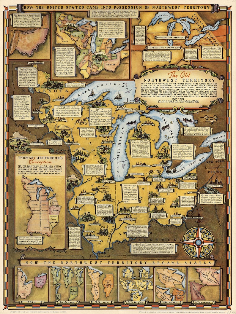 Retro Native Tribes Indian Tribes Land Old Northwest US Map Download: Native American ...