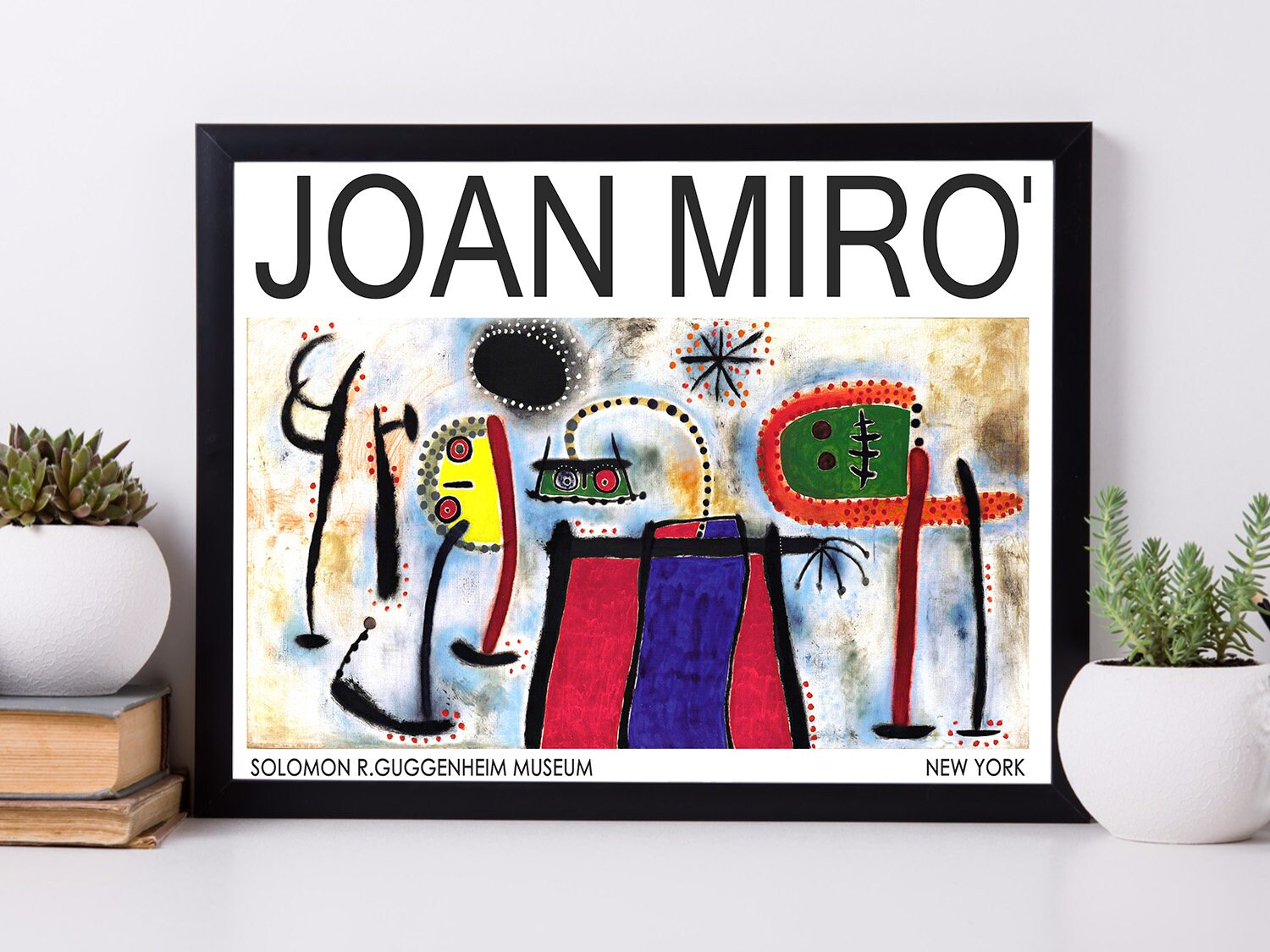 Joan Miro 1966 Exhibition Poster Art Print Digital Naive Art Etsy