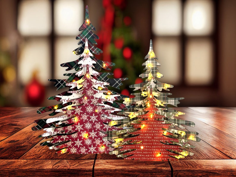 Lighted Trees SVG With Box SVG to Hide Battery Pack Bundle Etsy