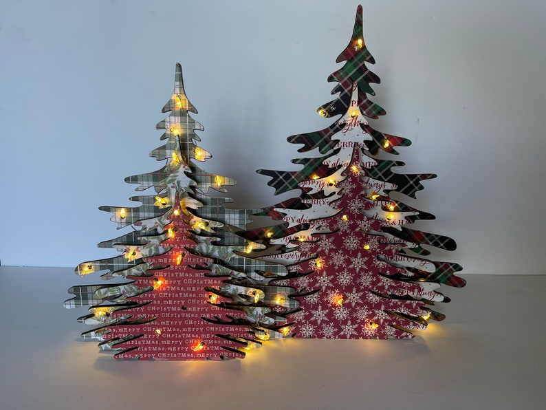 Lighted Trees SVG With Box SVG to Hide Battery Pack Bundle Etsy