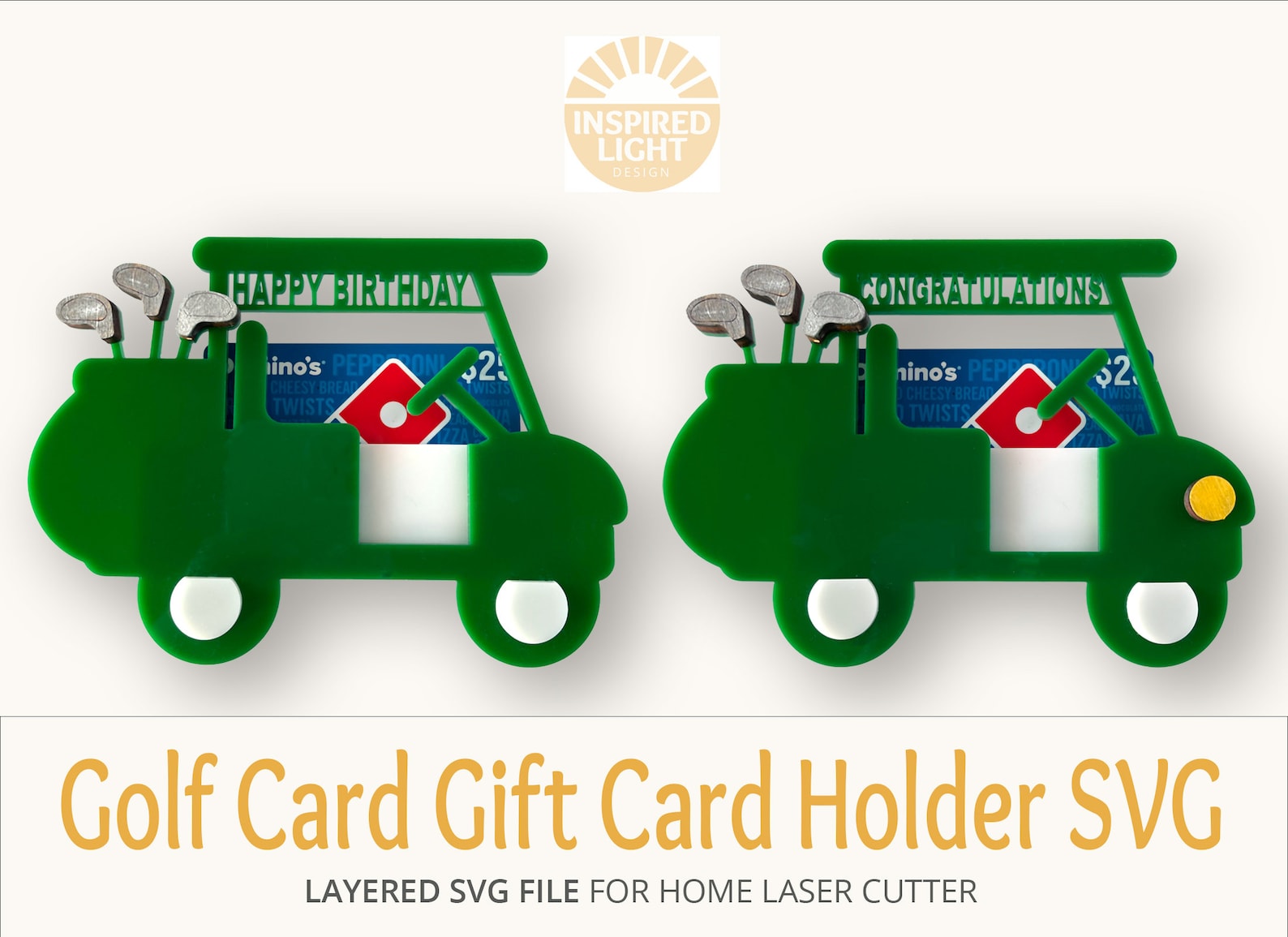 Golf Cart Gift Card Holder SVG Card Set of 2 Bundle Etsy