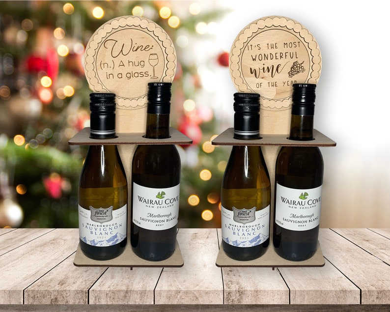 Mini Wine Bottles Gift Holder SVG File Interchangeable Circle Etsy