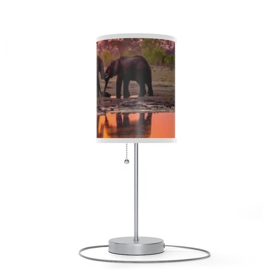 Disover Elephants at Sunset Lamp on a Stand, US|CA plug