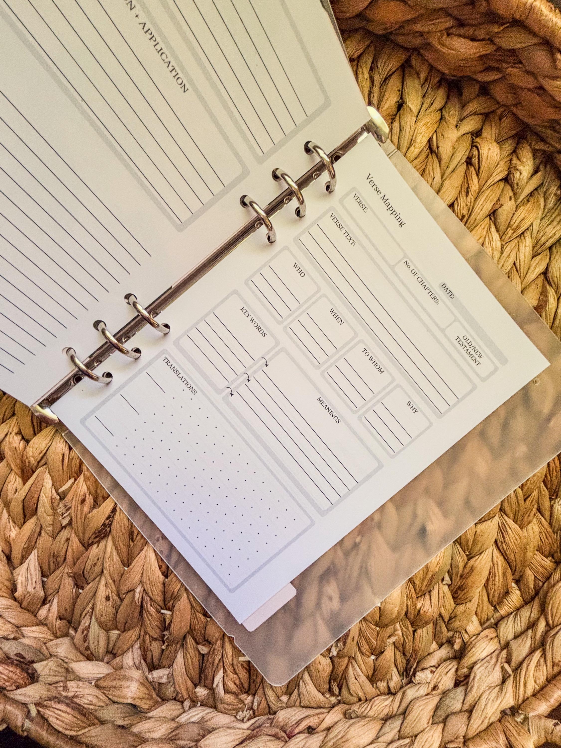 Bible Study Notes Binder | Faith-Based Printable | 6 Section Binder | Bible Tracker, Verse Mapping, Sermon Notes, Character Study - Thumbnail 7