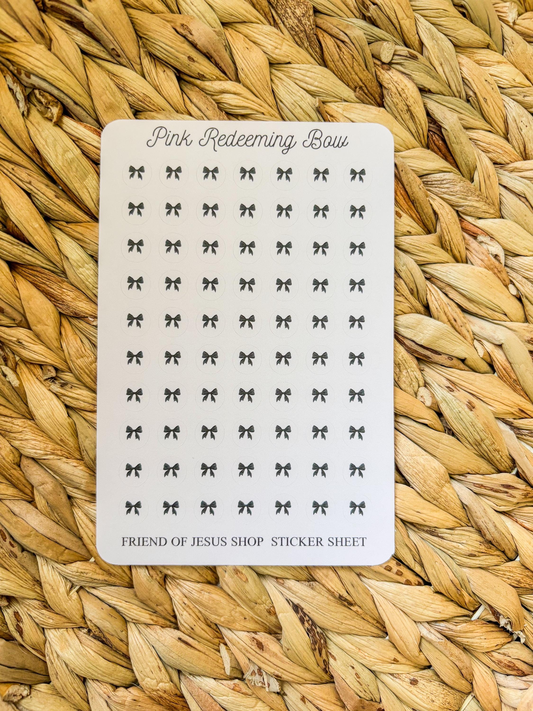 Mini Redeeming Bow Sticker Sheet | Scrapbooking | Planner | Journaling Supplies | Faith Planner