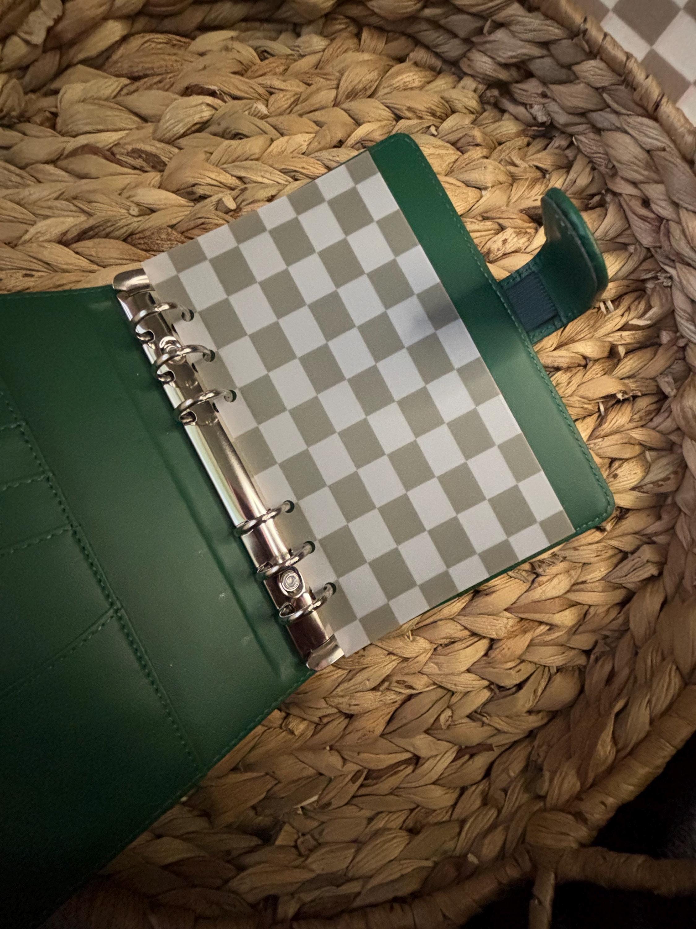 A5, A6 Planner Dashboard | Planner Insert | Vellum | Laminated | Green Checkered | Cash Envelopes | Budget - Thumbnail 4