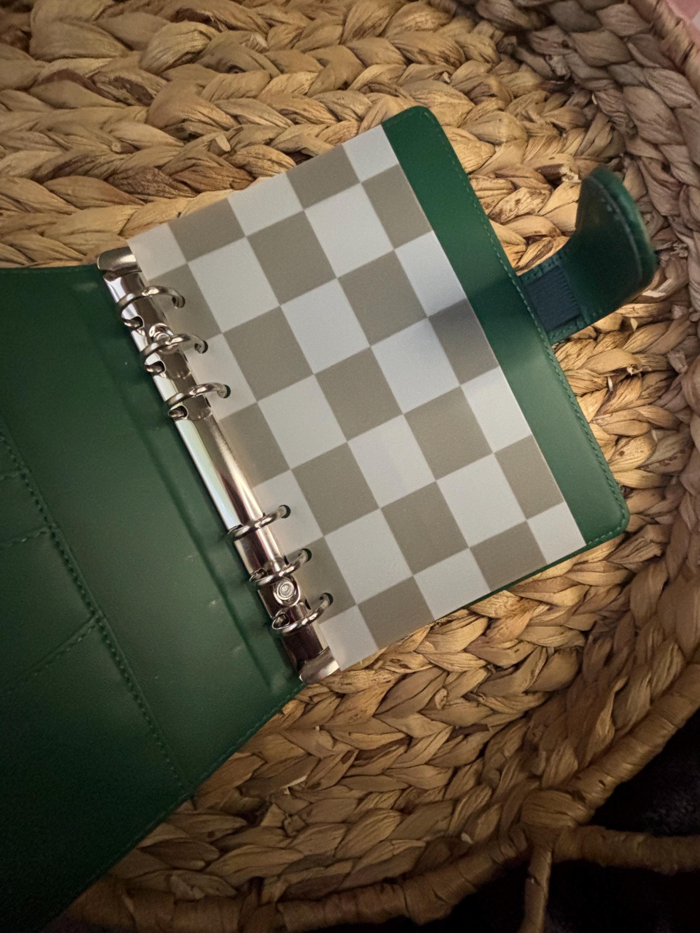 A5, A6 Planner Dashboard | Planner Insert | Vellum | Laminated | Green Checkered | Cash Envelopes | Budget - Thumbnail 3
