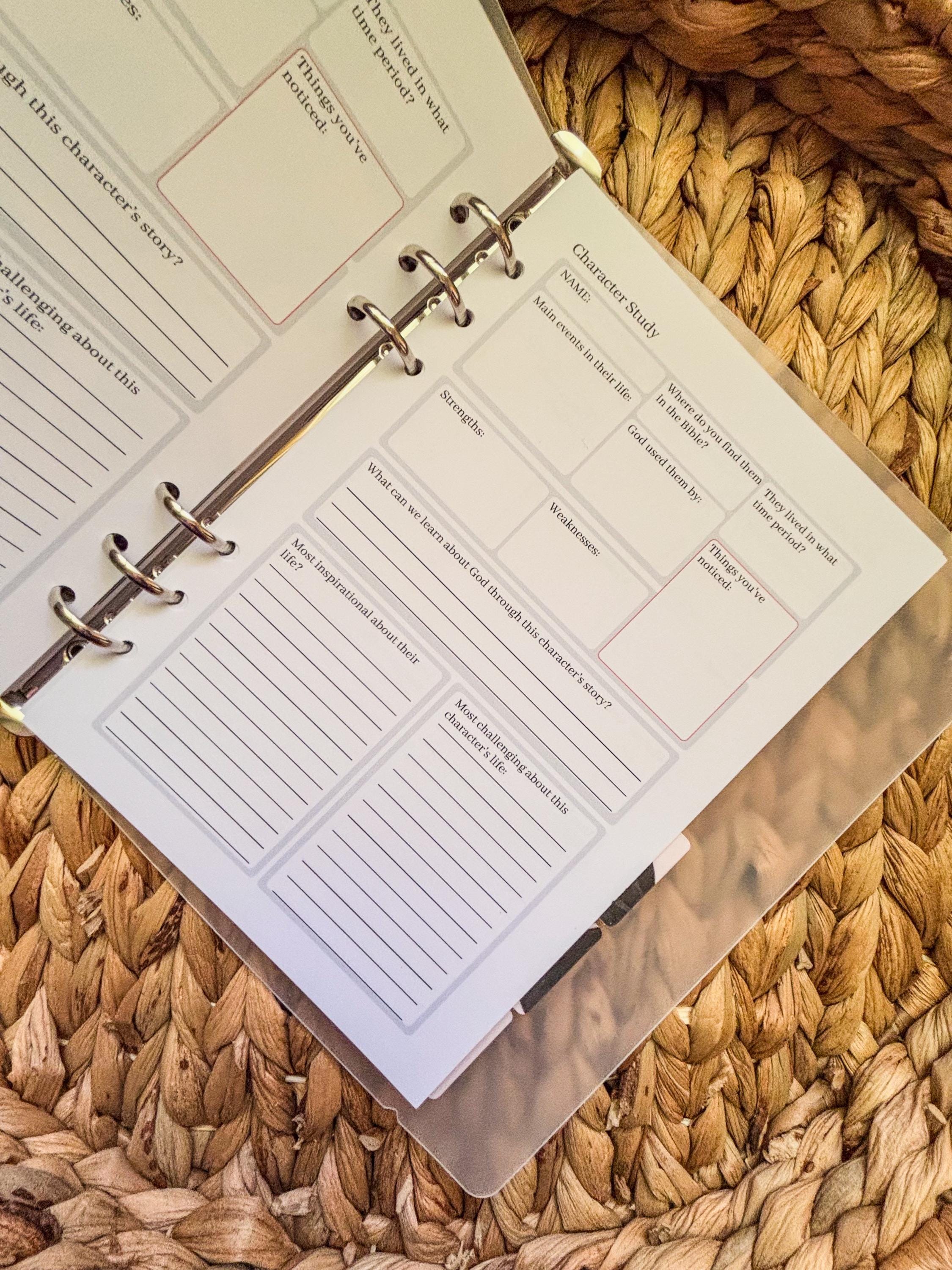 Bible Study Notes Binder | Faith-Based Printable | 6 Section Binder | Bible Tracker, Verse Mapping, Sermon Notes, Character Study - Thumbnail 6
