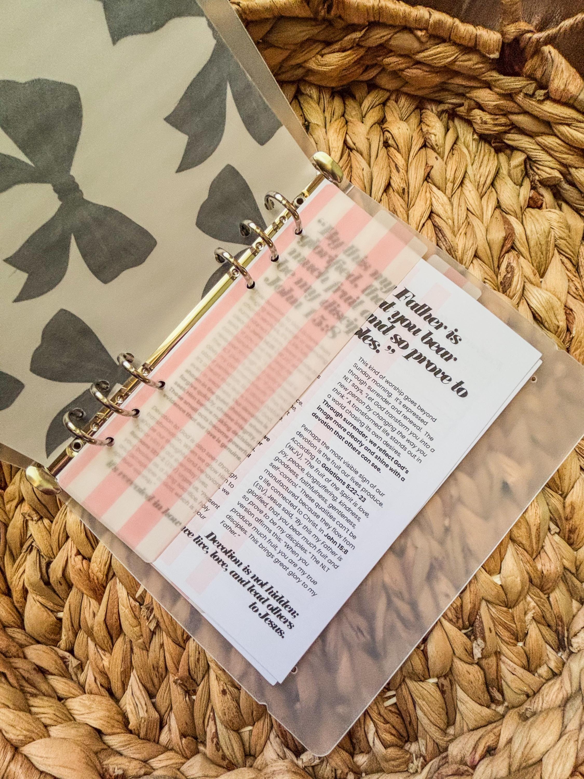A5 A6 Vellum Top Tab Dividers | 2-Pack Handmade Planner Inserts | Laminated for Durability | Pink Stripes | Cash Envelopes | Budgeting - Thumbnail 6