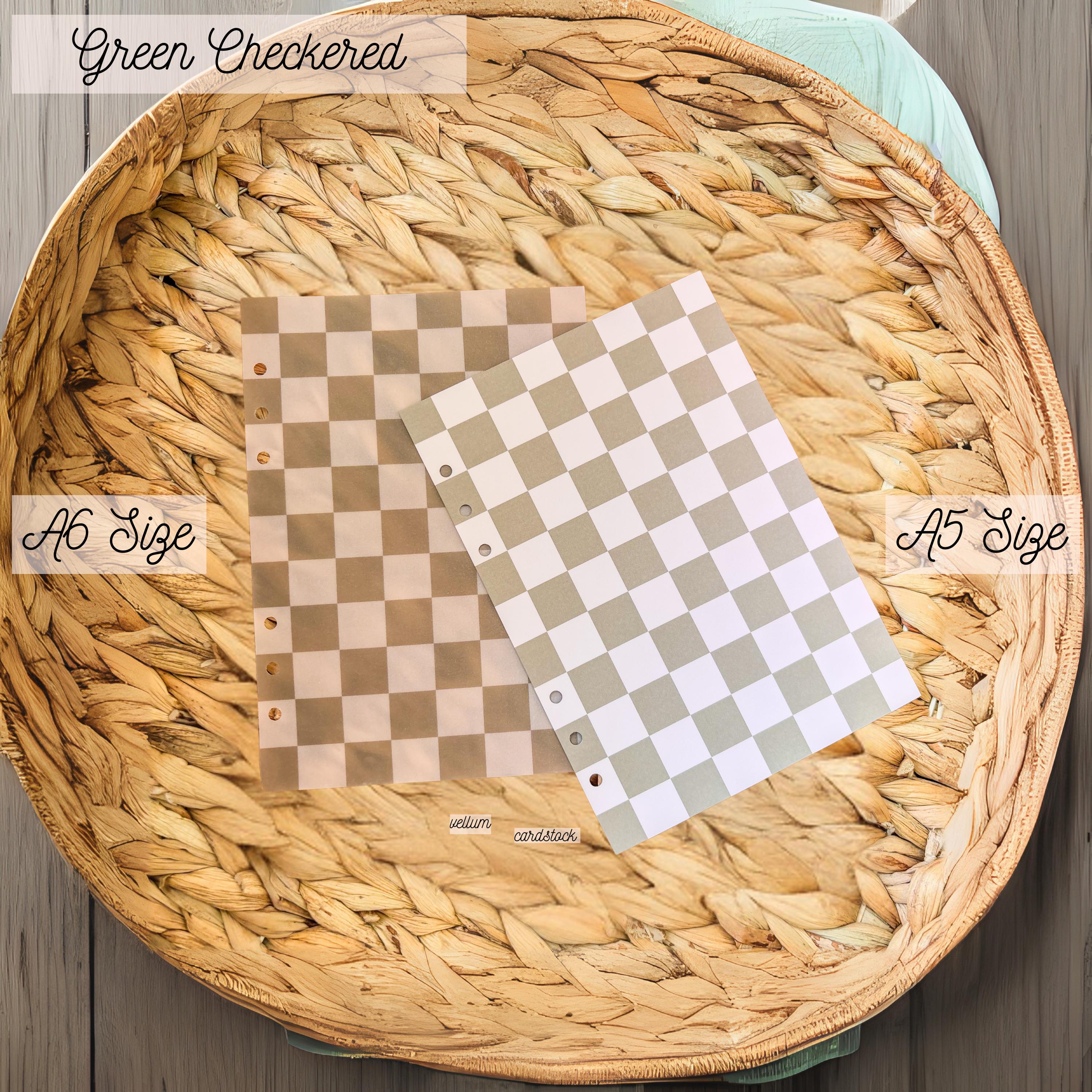 A5, A6 Planner Dashboard | Planner Insert | Vellum | Laminated | Green Checkered | Cash Envelopes | Budget - Thumbnail 2