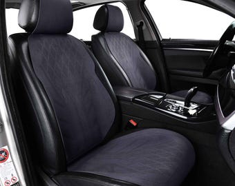 Housses de siège auto en daim noir onyx | Look OEM respirant - VeilFit™ par Luxus