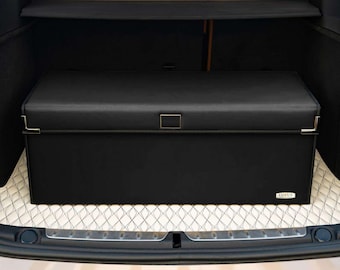 Luxus Premium Seamless Car Trunk Organizer, Car Storage Solution, Car Trunk Storage for Travel, Travel Car Accessory - Black