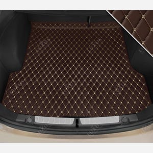 Chocolate Brown Premium Diamond Custom Trunk Liner, Trunk Liner Mat, Car Trunk Mat, Leather Car Boot Mat, Car Decor, Car Accessories