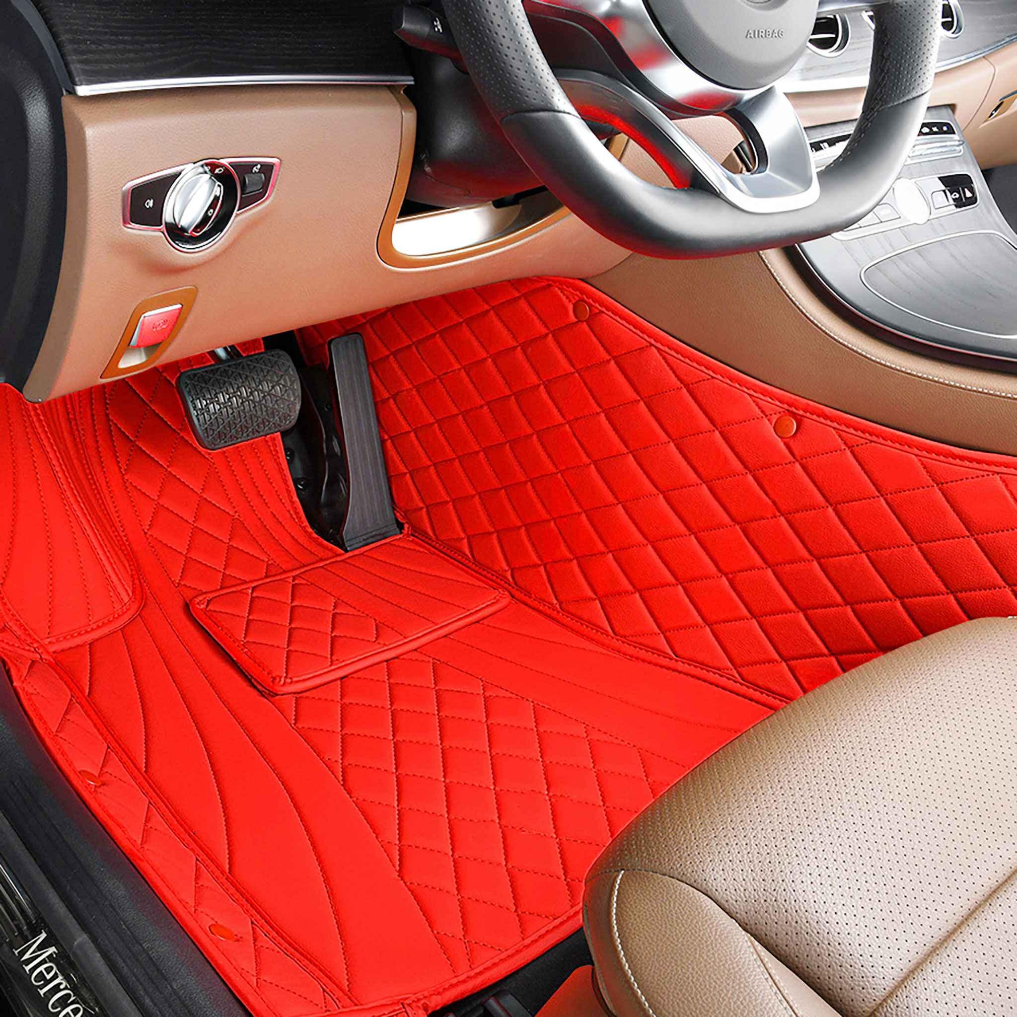 Ferrari Red Luxury Hybrid Car Mats, Luxus Custom Car Floor Mats Full ...