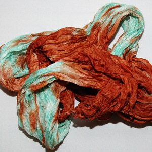 hand dyed silk scarf,large100% silk ruffled scarf, emerald green, brown, toasted, darling,hand made,