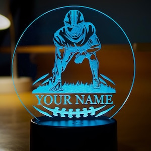 Customized Football Player Gift Unique Gift for Football Players, Modern Multi Color RGB Light image 1