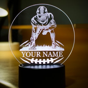 Customized Football Player Gift Unique Gift for Football Players, Modern Multi Color RGB Light image 4