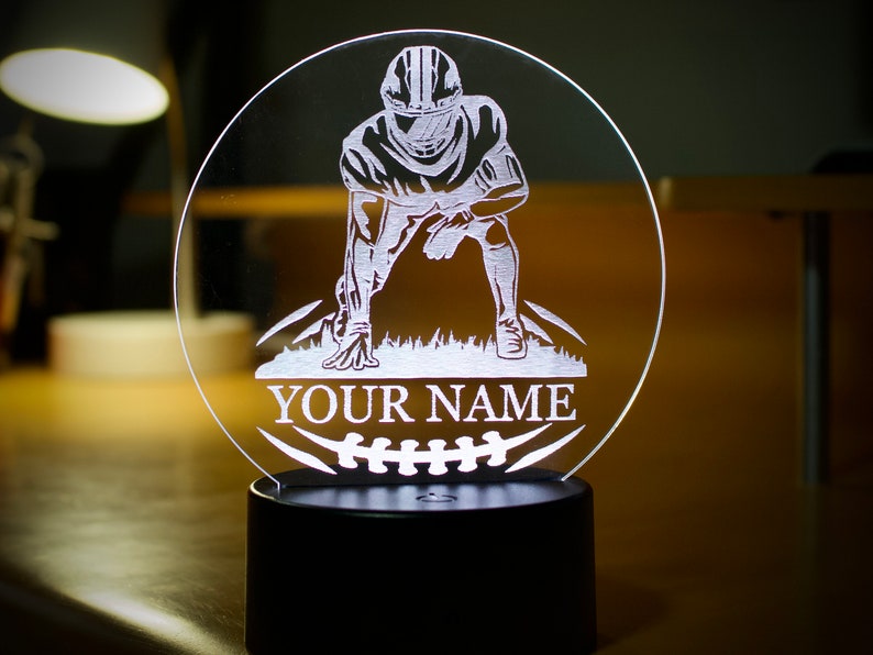 Customized Football Player Gift Unique Gift for Football Players, Modern Multi Color RGB Light image 4