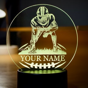 Customized Football Player Gift Unique Gift for Football Players, Modern Multi Color RGB Light image 7