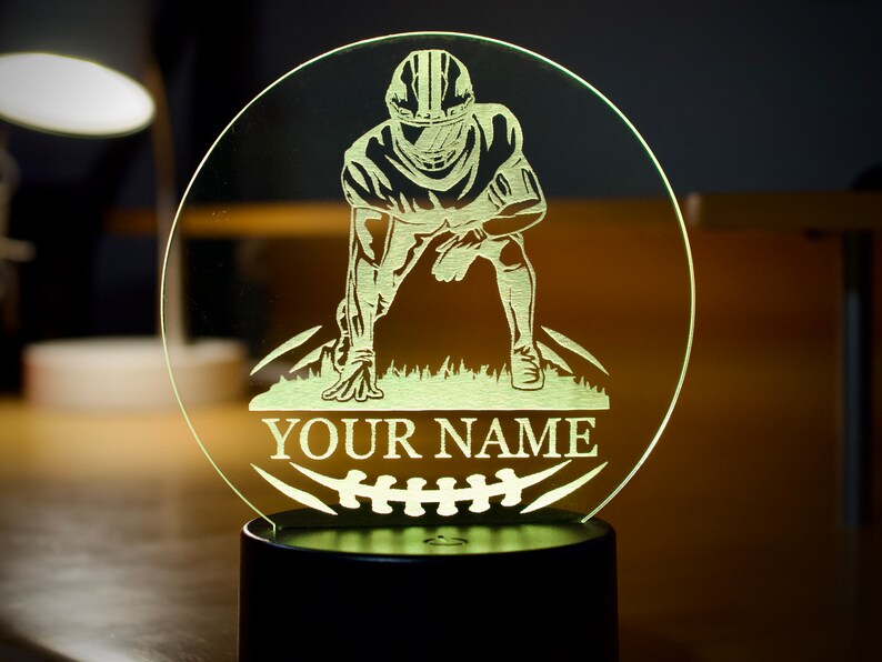 Customized Football Player Gift Unique Gift for Football Players, Modern Multi Color RGB Light image 7