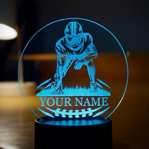 Customized Football Player Gift Unique Gift for Football Players, Modern Multi Color RGB Light image 2