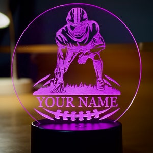 Customized Football Player Gift Unique Gift for Football Players, Modern Multi Color RGB Light image 5