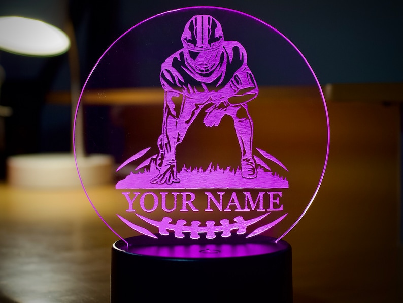 Customized Football Player Gift Unique Gift for Football Players, Modern Multi Color RGB Light image 5