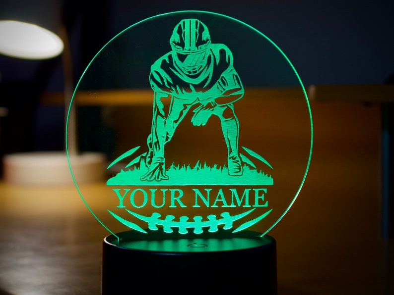 Customized Football Player Gift Unique Gift for Football Players, Modern Multi Color RGB Light image 6
