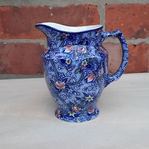 vintage sadler pottery blue chintz pouring jug