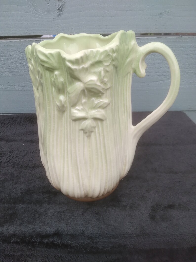 Large Vintage Lime Green Sylvac Pottery Celery Jug Kitchen Etsy UK