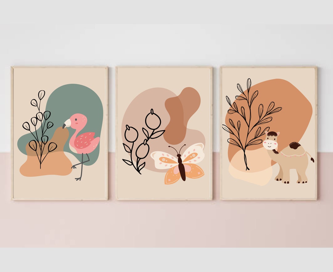 Neutral Boho Wall Art Set of 3 Posters Boho Sunshine Prints Etsy