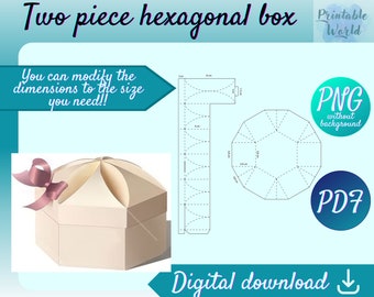 Lantern Favor Box Template, Hexagon Box Template, Favor Box, Cricut Cut Files, Sihouette Cut Files