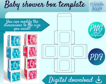 Baby shower, Baby Shower Favor Box, Perfect for Occasions Baptism, Birthday, Gender Reveal, Box Template, Cricut Box Template,