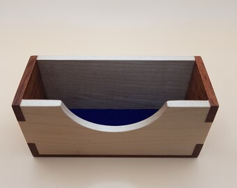 Business Card Holder Crafted from Solid Maple & Rosewood