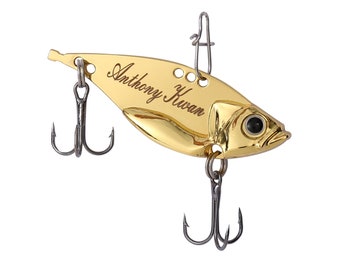 Fathers Day Gift First Fathers Day Engraved Fishing Lure-Personalized Fishing Keychain for Boyfriend-Fishing Gift for Husband Fishing Lure