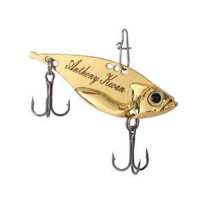 Fathers Day Gift First Fathers Day Engraved Fishing Lure-Personalized Fishing Keychain for Boyfriend-Fishing Gift for Husband Fishing Lure